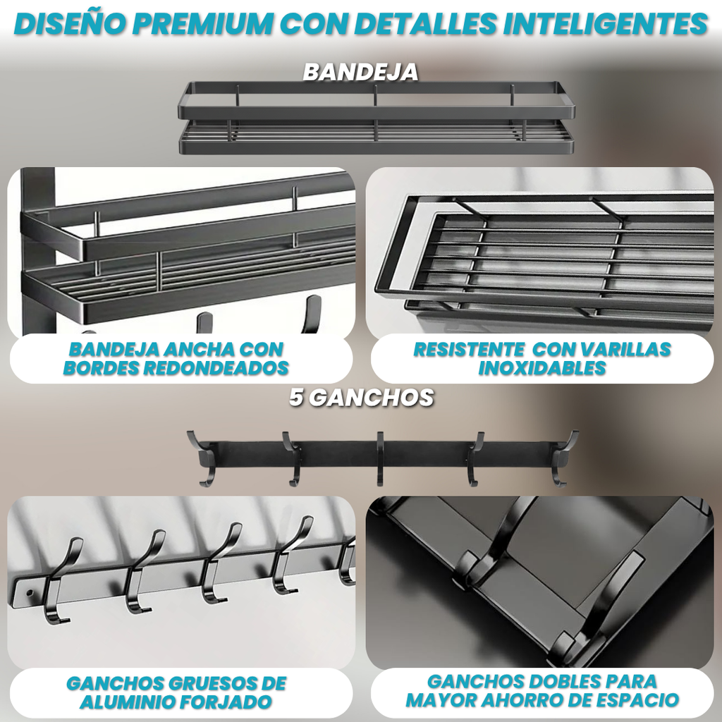 COLGADOR PARA PUERTA | 5 GANCHOS
